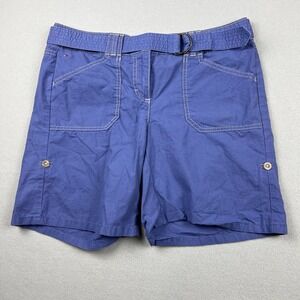 Tommy Hilfiger Women's Size 8 Blue Ripstop Cargo Utility Belted Shorts